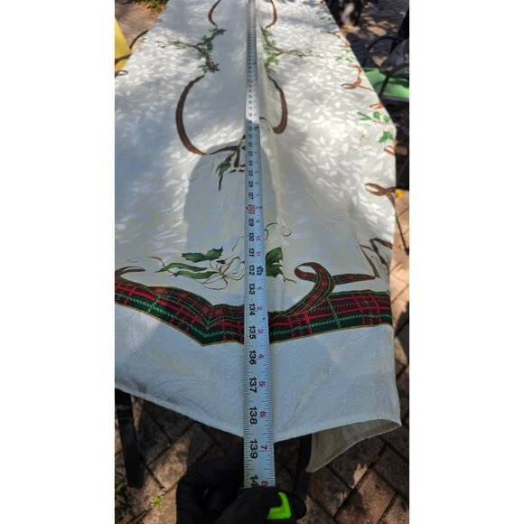 Lenox Holiday Nouveau 60 X 139" Large Tablecloth w/ 6 Napkins Christmas Holly Ri - Picture 8 of 8